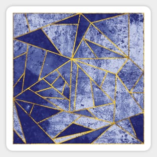 Steel Blue and Gold Geometric Mosaic Sticker